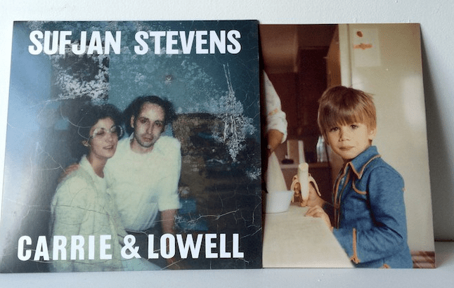 The album artwork for Sufjan Stevens' new album, 'Carrie & Lowell,' with a photo of young Sufjan visiting his mom and stepdad in Eugene, Oregon.